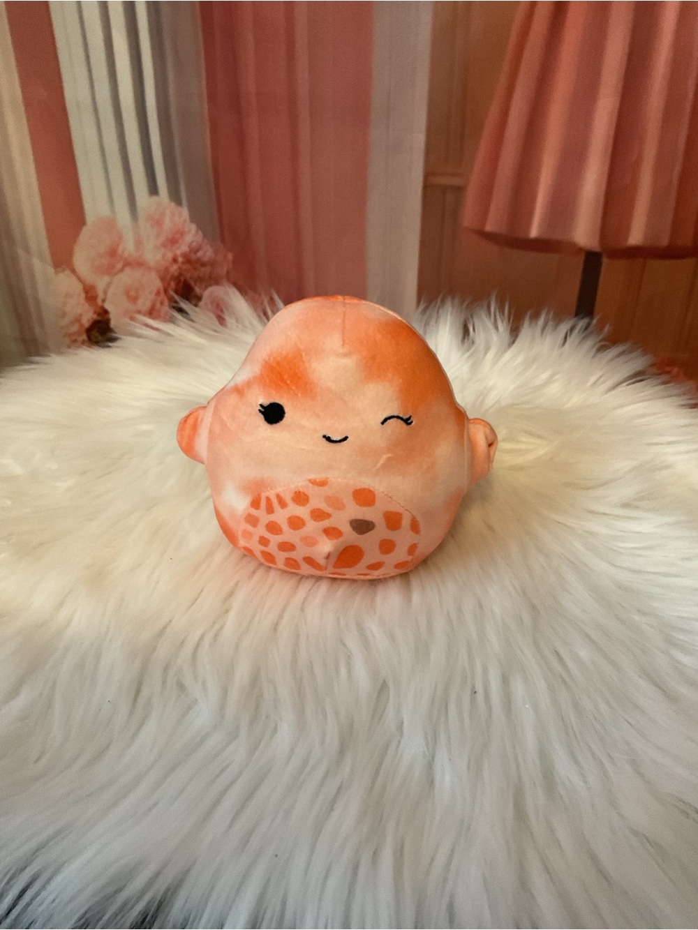 Squishmallows Orange Winking Plush Accent Pillow